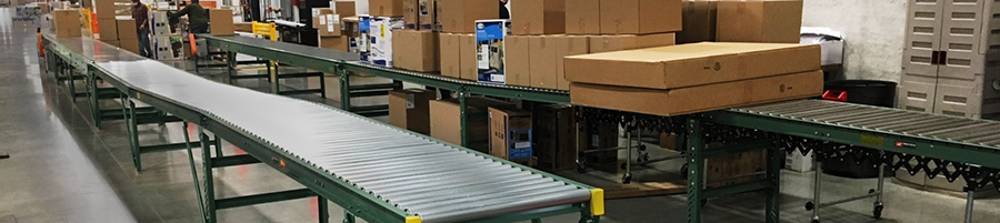 Dual conveyor lines for online shipping